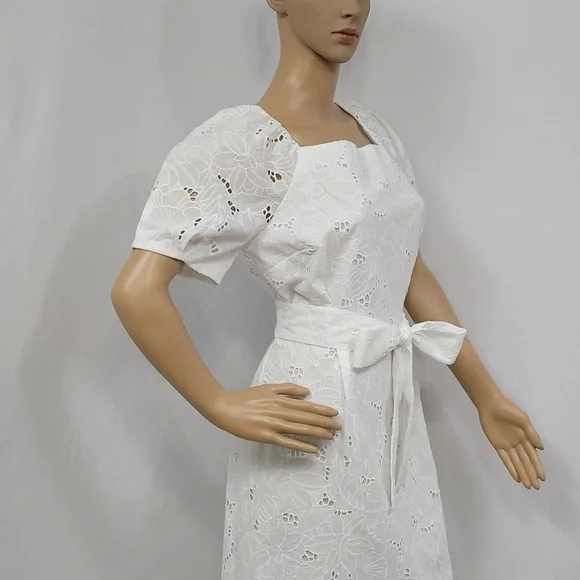 Ann Taylor Eyelet Puff Sleeve Dress - Picture 8 of 17